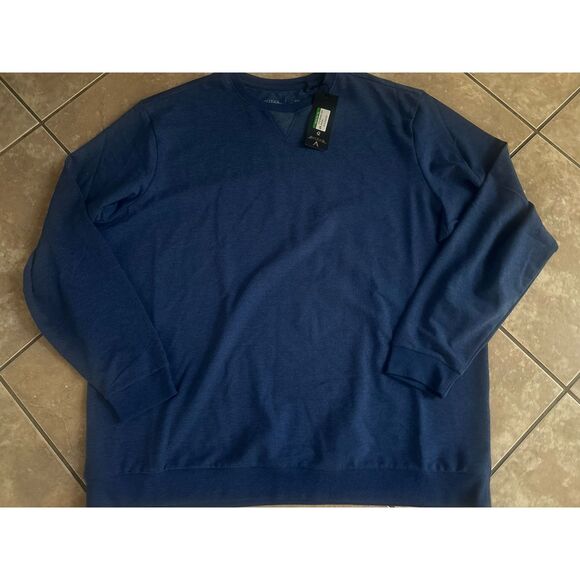 NWT Antigua Golf XXL 2XL Basic Pullover Sweatshirt Lightweight Blue Cotton Blend - Picture 1 of 5